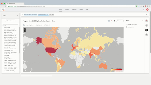 Schermata reporting viaggi